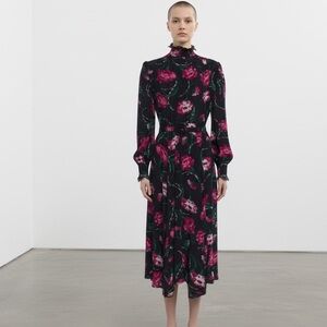 New Rodarte Black and Pink Floral Dress